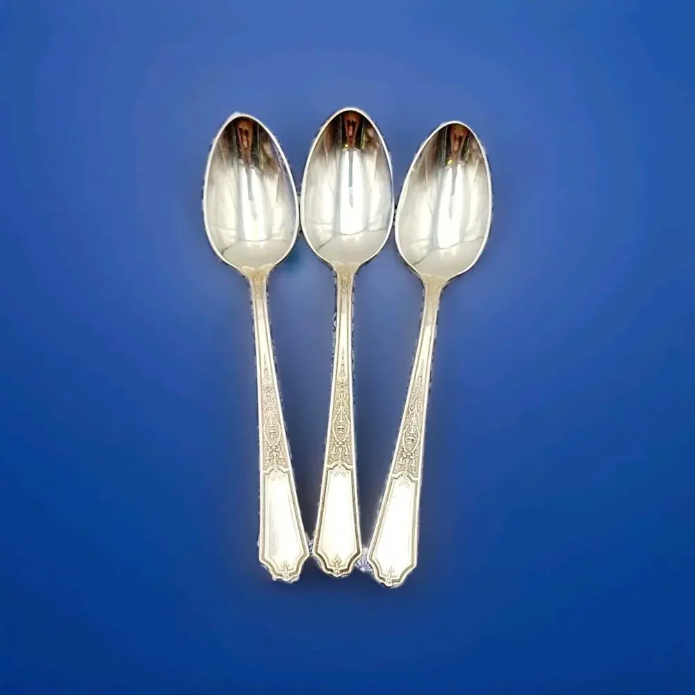 1847 Rogers Bros Ancestral Silverplate Set of 3 Teaspoons Discontinued